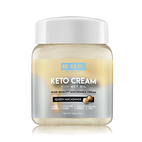 BeKeto Keto Cream Queen Macadamia mit MCT Öl pflanzlicher Aufstrich für vegane | Keto freundliche Lebensmittel | glutenfrei 250g von Be Keto