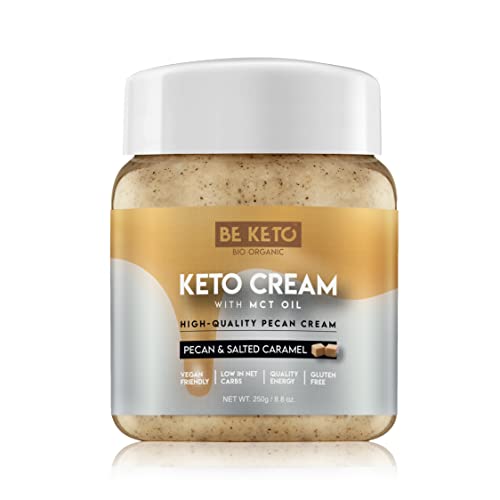 BeKeto Keto Creme Pekannuss und gesalzenes Karamell mit MCT Öl pflanzlicher Aufstrich für vegan keto freundliche Lebensmittel glutenfrei 250g von Be Keto