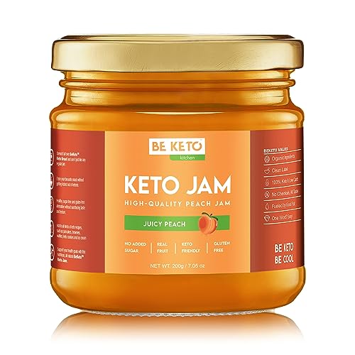 BeKeto Keto Marmelade - Juicy Peach 200g Low Carb Keto freundliche Marmelade vegan, glutenfrei, natürlich und absolut zuckerfrei. von Be Keto