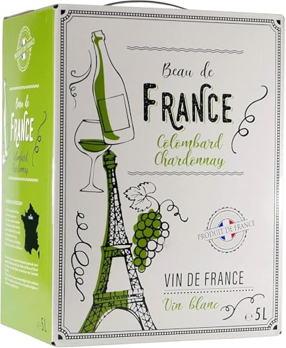 Beau de France - Colombard Chardonnay, Trockener und fruchtiger Weisswein Bag-in-Box 5L (1 x 5L) Beau de France - Colombard Chardonnay, Trockener und fruchtiger Weisswein Bag-in-Box 5L (1 x 5L) von Beau de France