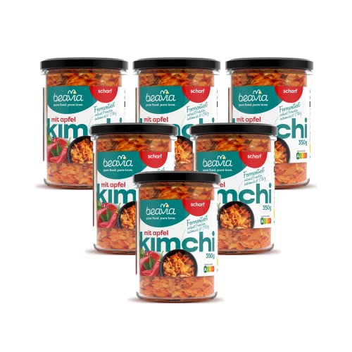 Beavia Kimchi apfel scharf (6x350g) | fermentierter Chinakohl | ein koreanisches Lebensmittel zur Unterstützung der Immunität | vegan, ohne Konservierungsmittel, glutenfrei, nicht pasteurisiert von Beavia