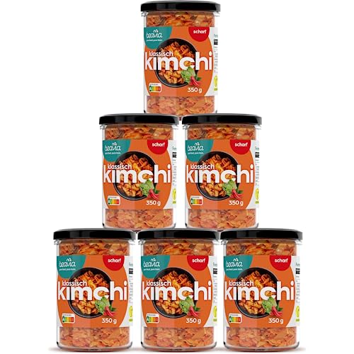 Beavia Kimchi klassisch scharf (6x350g) | fermentierter Chinakohl | ein koreanisches Lebensmittel zur Unterstützung der Immunität | vegan, ohne Konservierungsmittel, glutenfrei von Beavia