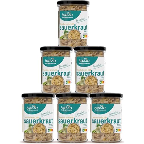 Fermentierte Sauerkraut aus Weißkohl mit Fenchel und Dill (6x350g) von Beavia