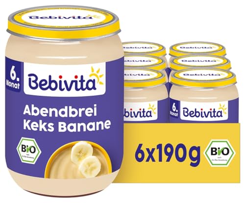 Bebivita Abendbrei Keks-Banane, 190g 6er Pack (6x190g) von Bebivita