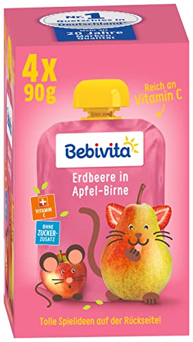 Bebivita Erdbeere in Apfel-Birne, 4er Pack (4 x 90 g) von Bebivita