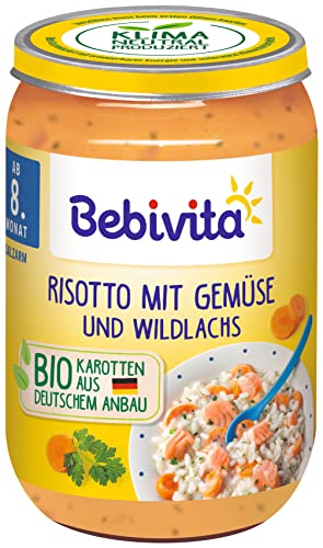 Bebivita Menüs ab 8. Monat Risotto mit Gemüse und Wildlachs, 6er Pack (6 x 220 g) von Bebivita