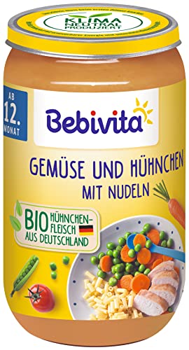 Bebivita Menüs ab dem 12. Monat Gemüse und Hühnchen mit Nudeln, 6er Pack (6 x 250g), Mittel von Bebivita
