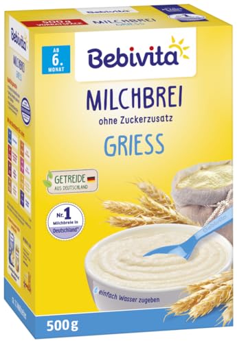 Bebivita Milchbrei Grieß ohne Zuckerzusatz, 4er Pack (4 x 500g) von Bebivita