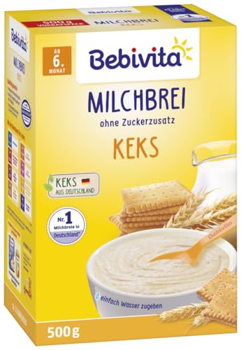Bebivita Milchbrei Keks, ohne Zuckerzusatz, 2er Pack (2 x 500g) von Bebivita