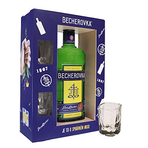 Becherovka Original Set mit 2 Gläser (1 x 0,7l) von Becherovka