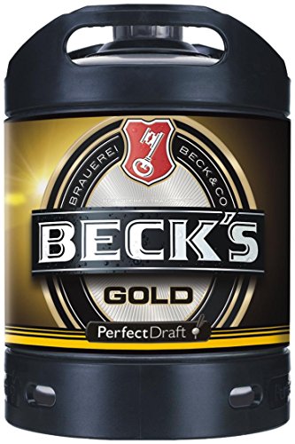 2 x Becks Gold Perfect Draft Gold 6 liter Fass 4,9 % vol. inc. 10,00€ MEHRWEG Pfand von Beck's