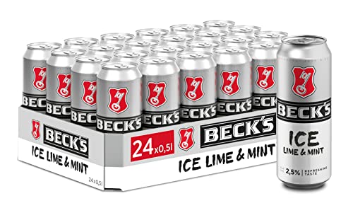 BECK'S Ice Lime & Mint Dosenbier EINWEG (24 x 0.5 l), Biermischgetränk von Beck's