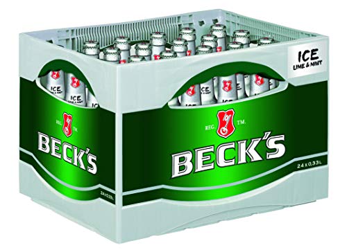 BECK'S Ice Lime & Mint Flaschenbier, MEHRWEG im Kasten, Biermischgetränk Bier (24 x 0.33 l) von Franziskaner