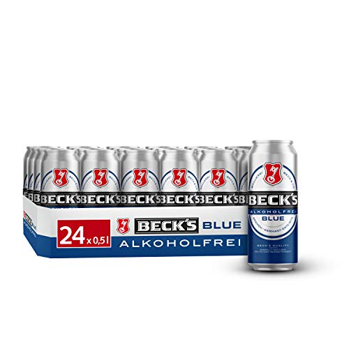 BECK'S Blue Alkoholfrei Pils Dosenbier, EINWEG (24 x 0.5 l Dose), Alkoholfreies Pils Bier von Beck's