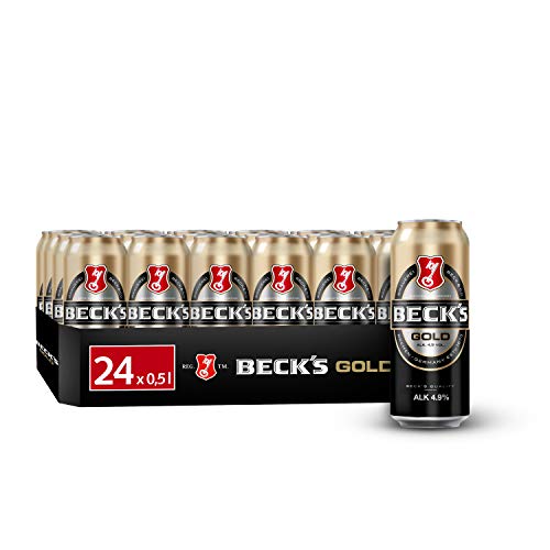 BECK'S Gold Lager Dosenbier, EINWEG (24 x 0.5 l Dose), Pils / Lager Bier von Beck's