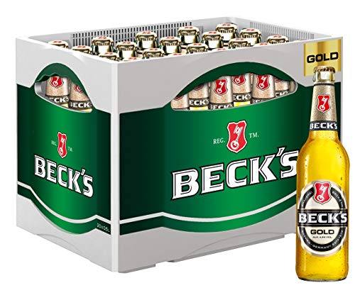Beck's Gold Flaschenbier, MEHRWEG im Kasten, Pils Lager Bier, 20 x 500ml von Beck's