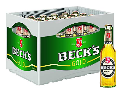 Beck's Gold Flaschenbier, Mehrweg im Kasten, Pils Lager Bier (24 x 330ml) von Beck's