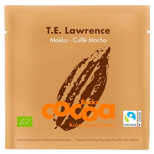 Becks cocoa™ Bio T.E. Lawrence Trinkschokolade Orientalisch – Fairtrade Kakao, Veganes Bio Kakaopulver mit türkischem Kaffee – Ideal für Heiße Schokolade, 25g Sachet von Becks Cocoa