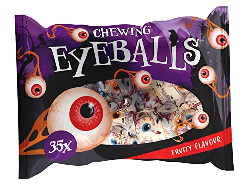Chewing Eyeballs, Halloween Augen Kaugummi, fruchtiger Geschmack, gruselige Augapfel, 280g, 35 Stück von Becky's