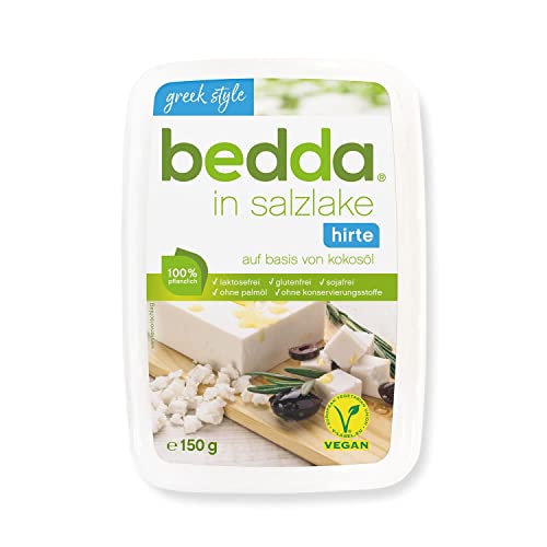 bedda HIRTE in Salzlake, 150g | Feta-Käseersatz | Veganer Käse | Vegane Käsealternative zum Hirtenkäse | Vegan | Pflanzlich von Bedda