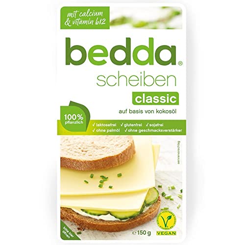 bedda - SCHEIBEN Classic - milde pflanzliche Käsealternative nach Vorbild eines jungen Gouda - 150g Packung von Bedda