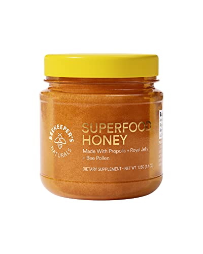 Beekeeper's Naturals Superfood Honig – Bienenpollen, Gelée Royale, Propolis, Honig – natürliche Energie, Unterstützung des Immunsystems, geistige Klarheit, sportliche Leistung (125 g) von Beekeeper's Naturals