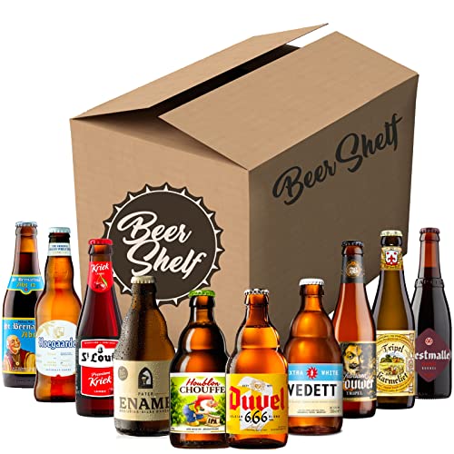 Beer Shelf - Bierkollektion | Belgisches Bierpaket (Packung mit 10 Sorten) – Schenken Sie ein belgisches Biererlebnis – Bierverkostung – Internationale Biere von Beer Shelf