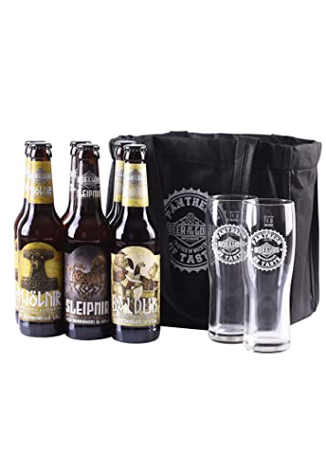 WACKEN BRAUEREI Bier Picknick | Mjölnir (5,3% vol.) Sleipnir (4,8% vol.) Baldur (5,5% vol.) | Viking Craft beer Set Gift for Men | Wikinger Bier Geschenk Für Männer von Beer of the Gods - Since 2016 - Wacken Brauerei