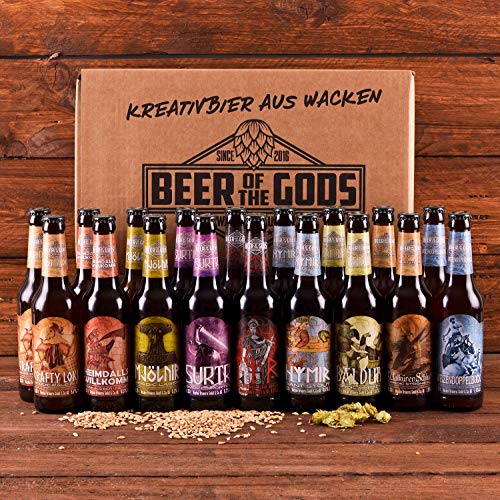 WACKEN BRAUEREI Craft Beer Box 20 x 0,33 l verschiedene Sorten | GÖTTERGABE | Viking Craftbeer Set Gift for Men | Wikinger Kraft Bier Geschenk für Männer | Party Festival Heavy Metal von Beer of the Gods - Since 2016 - Wacken Brauerei