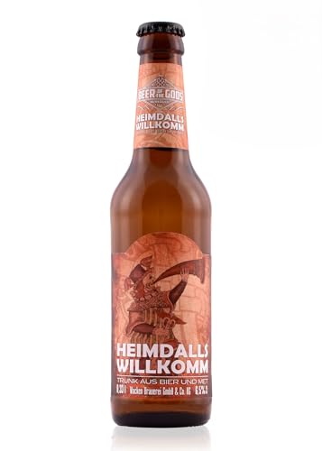WACKEN BRAUEREI Metbier - Mix Craft Beer Box 6 x 0,33 l Flasche | HEIMDALLS WILLKOMM | Viking Craftbeer Set Gift for Men | Wikinger Kraft Bier Geschenk für Männer | Party Festival Heavy Metal von Beer of the Gods - Since 2016 - Wacken Brauerei