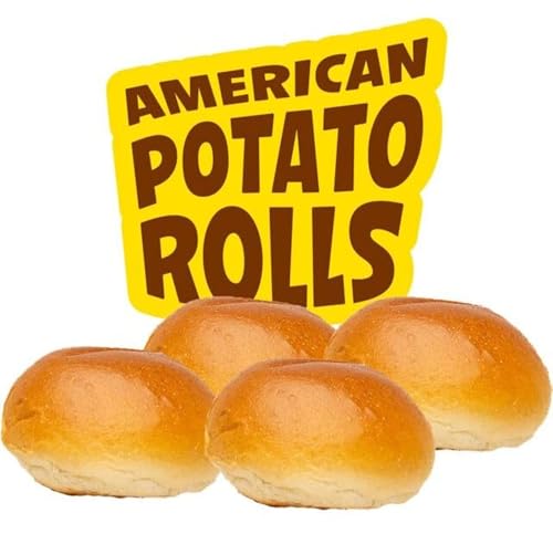Burger Brötchen - Burger Buns zum Frühstück, Picknick, Catering, Grillen - Backwaren von Bekarei - Amerikanische Kartoffelbrötchen, 4er Pack von Bekarei