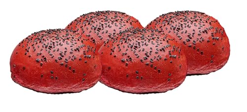 Burger Brötchen - Rote Brötchen, 4er Pack - Weiche & Leckere Burgerbrötchen von Bekarei - Perfekt für jede Gelegenheit von Bekarei