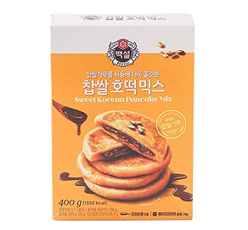 Koreanische Fancy Hotcake Mix; CJ Beksul Korean Sweet & Green Tea Pancake Mix, Hotteok (400 g), 1,5 oz, 400 g; CJ (Süß, 2 Packungen) von Beksul