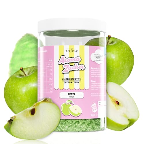 Belissia Aromazucker | 250g Zuckerwatte Zucker mit Apfel Geschmack | Intensiver Aromazucker für jede Zuckerwattemaschine | Geeignet für Dessert, Popcorn, Kratzeis, Slush, Cocktails uvm. Belissia Aromazucker | 250g Zuckerwatte Zucker mit Apfel Geschmack | Intensiver Aromazucker für jede Zuckerwattemaschine | Geeignet für Dessert, Popcorn, Kratzeis, Slush, Cocktails uvm. von Belissia