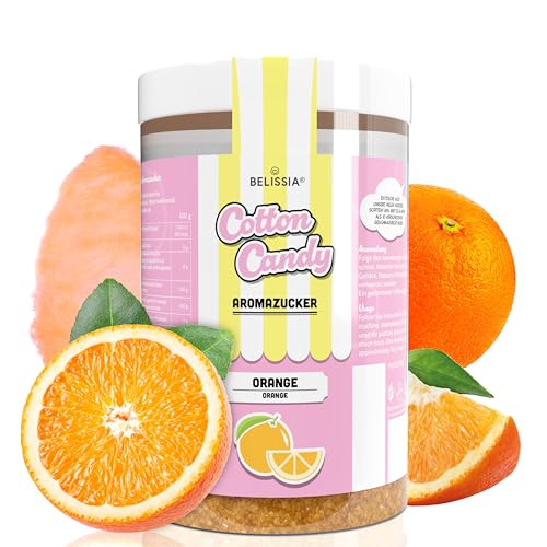 Belissia Candy Cotton Zuckerwatte-Zucker | Orange 250 Gramm | Premium Aromatisierte und Farbige Zuckerwatte-Mischung | Made in Germany von Belissia