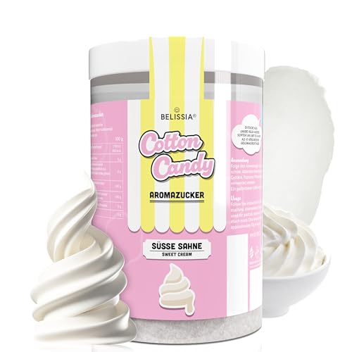Belissia Candy Cotton Zuckerwatte-Zucker | Süße Sahne 250 Gramm | Premium Aromatisierte und Farbige Zuckerwatte-Mischung | Made in Germany von Belissia