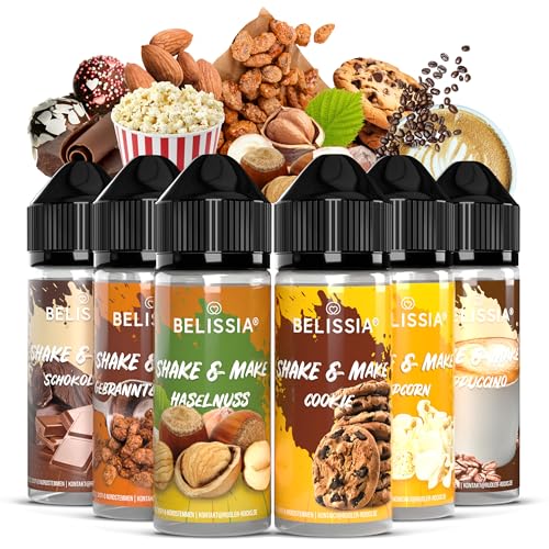 Belissia Shake and Make - Set-Kaffeepause | Hochdosiertes Lebensmittel Aroma 6x10 ml mit praktischer Schüttelflasche zum mischen. Zur Verwendung in Lebensmitteln von Belissia