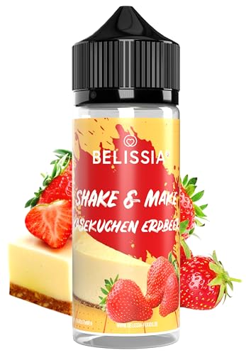 Belissia - Käsekuchen-Erdbeer - Hochdosiertes Lebensmittel Aroma 10ml mit praktischer Schüttelflasche zum mischen. Zur Verwendung in Lebensmitteln, für Vernebler, Nebelmaschinen, Diffuser uvm. von Belissia