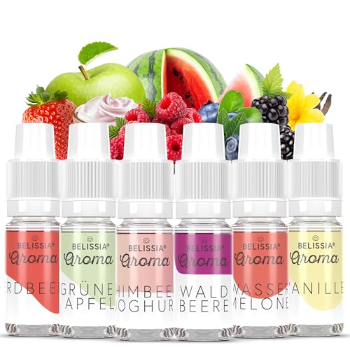 Belissia Lebensmittelaroma - Set-Fruchtige Vielfalt - Hochdosiertes Lebensmittel Aroma 10ml. Zur Verwendung in Lebensmitteln & Getränken für Vernebler, Nebelmaschinen, Diffuser uvm von Belissia
