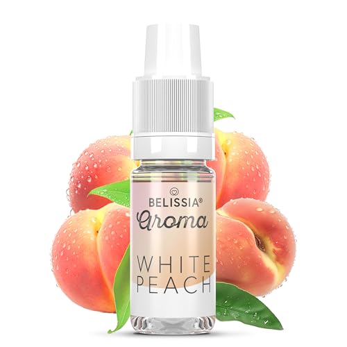 Belissia Lebensmittelaroma - Hochdosiertes Lebensmittel Aroma 10ml. Zur Verwendung in Lebensmitteln & Getränken für Vernebler, Nebelmaschinen, Diffuser uvm. White-Peach von Belissia