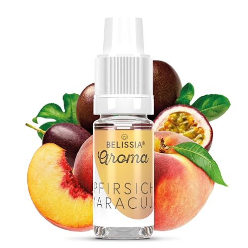 Belissia Lebensmittelaroma - Pfirsich-Maracuja - Hochdosiertes Lebensmittel Aroma 10ml. Zur Verwendung in Lebensmitteln & Getränken für Vernebler, Nebelmaschinen, Diffuser uvm. von Belissia