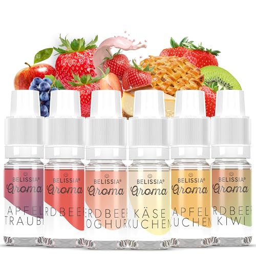 Belissia Lebensmittelaroma - Set Dessert Delight - Hochdosiertes Lebensmittel Aroma 6x10ml. Zur Verwendung in Lebensmitteln & Getränken für Vernebler, Nebelmaschinen, Diffuser uvm. von Belissia
