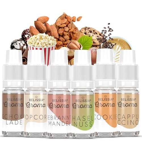 Belissia Lebensmittelaroma Set - Kaffeepause – Hochdosiertes Lebensmittel Aroma 6x10ml. Zur Verwendung in Lebensmitteln & Getränken, für Vernebler, Nebelmaschinen, Diffuser u. v. m. von Belissia