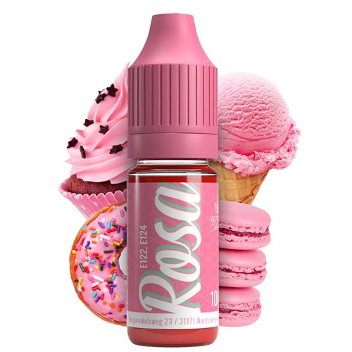 Lebensmittelfarbe Rosa 10ml Farbstoff hoch konzentriert, Made in DE zuckerfrei, flüssig, zum Färben von Getränken, Kuchen, Teig, Toppings, Slime uvm. Tortendeko - Backzubehör von Belissia