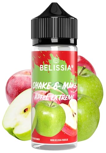 Belissia Shake and Make - Apfel-Extrem - Hochdosiertes Lebensmittel Aroma 10ml mit praktischer Schüttelflasche zum mischen. Zur Verwendung in Lebensmitteln, für Vernebler, Nebelmaschinen, Diffuser uvm von Belissia
