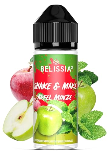 Belissia Shake and Make - Apfel-Minze - Hochdosiertes Lebensmittel Aroma10ml mit praktischer Schüttelflasche zum mischen. Zur Verwendung in Lebensmitteln, für Vernebler, Nebelmaschinen, Diffuser uvm. von Belissia