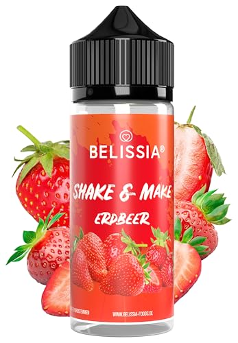 Belissia Shake and Make - Erdbeer - Hochdosiertes Lebensmittel Aroma 10ml mit praktischer Schüttelflasche zum mischen. Zur Verwendung in Lebensmitteln, für Vernebler, Nebelmaschinen, Diffuser uvm. von Belissia