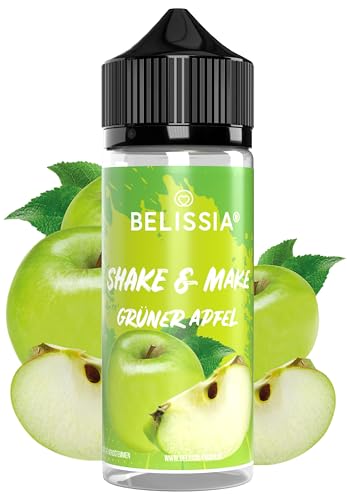 Belissia Shake and Make - Grüner Apfel - Hochdosiertes Lebensmittel Aroma 10ml mit praktischer Schüttelflasche zum mischen. Zur Verwendung in Lebensmitteln, für Vernebler, Nebelmaschinen, Diffuser uvm von Belissia