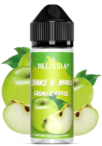 Belissia Shake and Make - Grüner Apfel - Hochdosiertes Lebensmittel Aroma 10ml mit praktischer Schüttelflasche zum mischen. Zur Verwendung in Lebensmitteln, für Vernebler, Nebelmaschinen, Diffuser uvm von Belissia