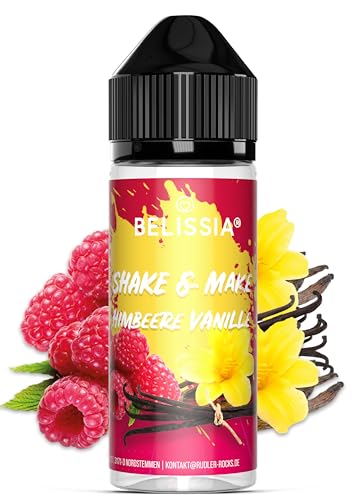 Belissia Shake and Make - Himbeer-Vanille - Hochdosiertes Lebensmittel Aroma10ml mit praktischer Schüttelflasche zum mischen. Zur Verwendung in Lebensmitteln, für Vernebler, Nebelmaschinen uvm. von Belissia